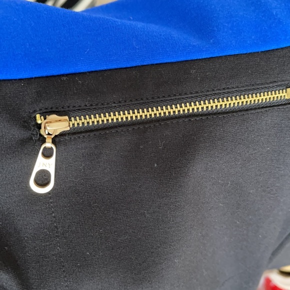 Jones NY unique dress. Faux leather and knit. - Picture 3 of 4